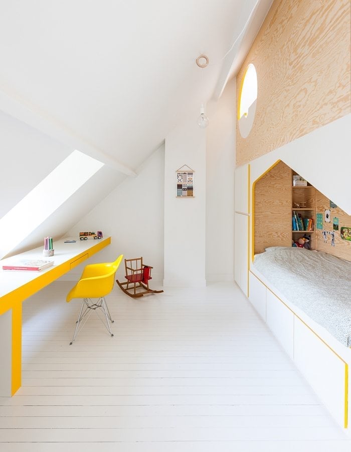 grey and yellow childrens bedroom